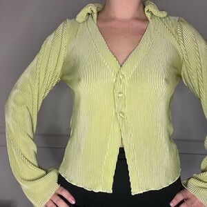 Lime Green Collared Long Sleeve